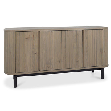 Bentley Designs Vega Grey Oiled Oak & Peppercorn Wide Sideboard